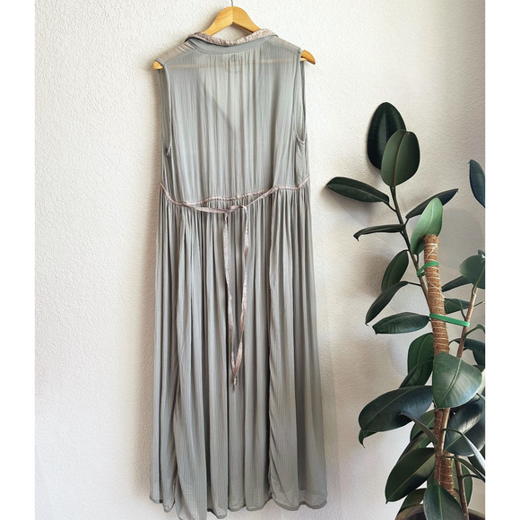 Womens Button Up Maxi Babydoll Dress M/L Hippie Fairy Boho Festival Goblincore - Picture 7 of 10